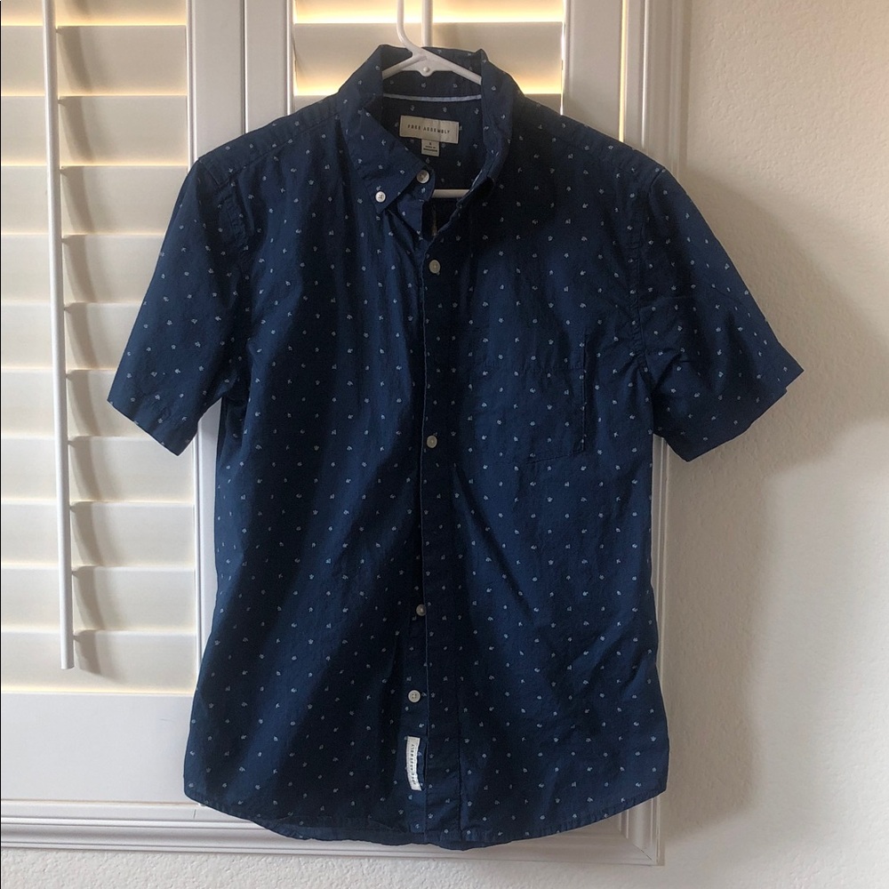 Navy Blue Kids Button Down Shirt